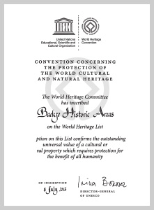 Baekje Historic Site-World Heritage List Certificate