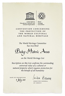 Baekje Historic Site-World Heritage List Certificate