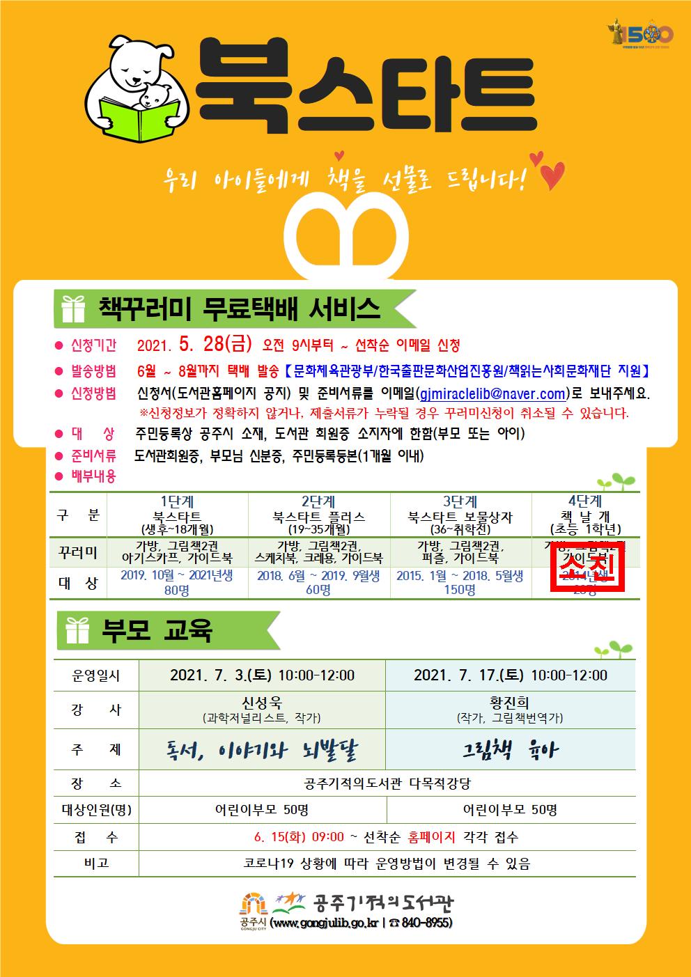 2021년 북스타트 추진 - 4단계 소진 안내 이미지입니다. 자세한 내용은 아래를 참고하세요