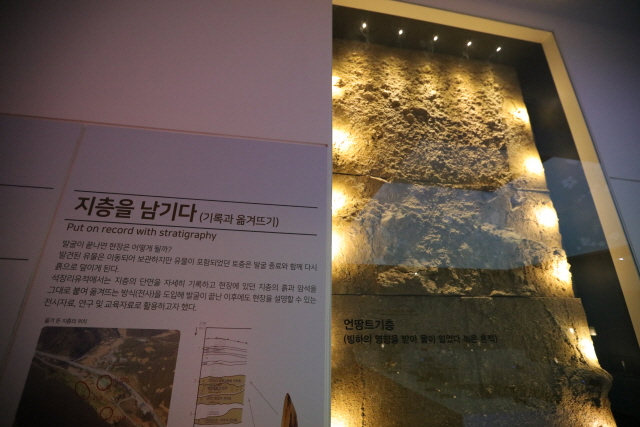 제3전시관 내부 지층 전시품 사진